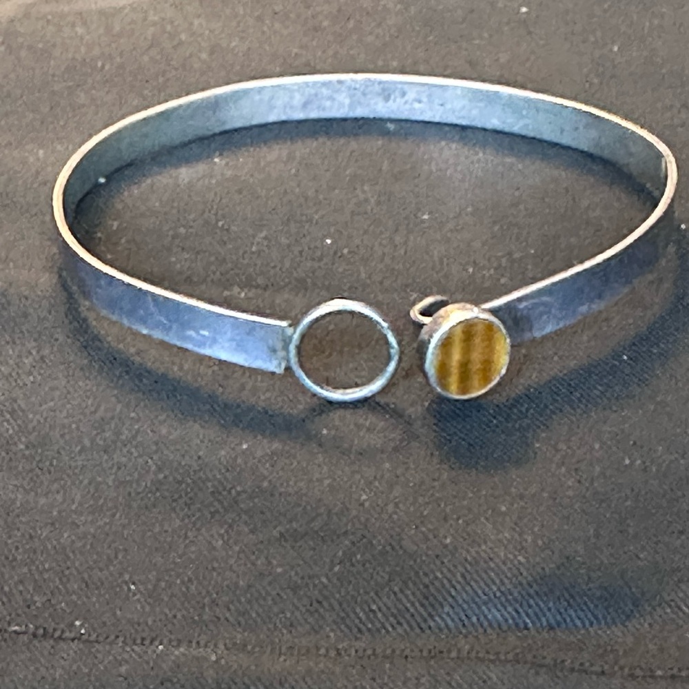 Vintage Sterling Silver Tigers Eye Bracelet